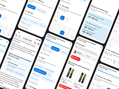 Curated - Snowboard Calculator app calculator curated.com design ecommerce snowboard ui ux wintersports