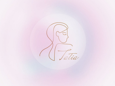 Tatia logo design branding clean gold graphic design illustration logo makeup minimal pink vector