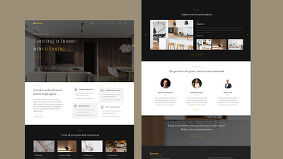 Interior design landing page branding design interior interior design landing landing page landing web ui ui web info