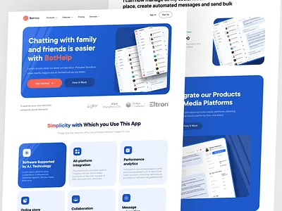 Bothelp | Modern & Minimalist Saas Landing Page branding clean design illustration landing page modern neat saas ui ui design uiux ux web web design website
