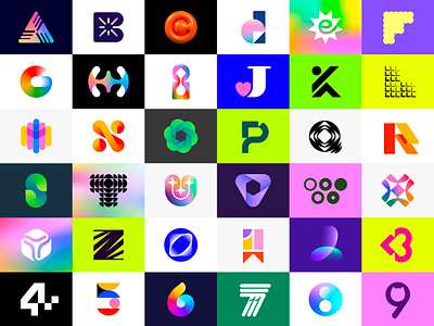 #36daysoftype logo collection ai app icon branding collection colorful digital futuristic icon letter lettering logo modern monogram number saas smart timeless web3