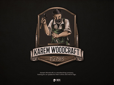 Kareem Woodcraft branding design hand drawing hand drawn illustration logo ui vector vintage vintage logo