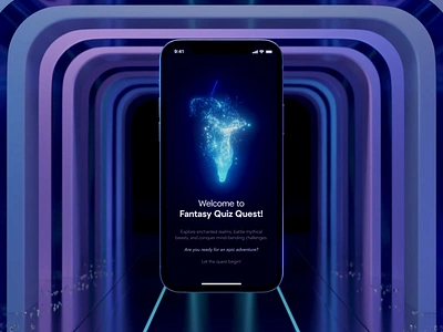 Enchanting Fire Animation: Fantasy Quiz Splash Screen 3d 3d animation aftereffects animation app apple blender creative design digital inspiration ios iphone motion motion graphics particular scene splash screen ui visual