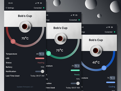 Smart Cup App app design typography ui ux