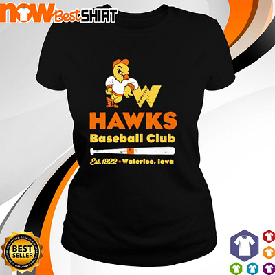 Waterloo Hawks Iowa vintage defunct baseball teams shirt