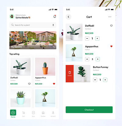 Planta 🪴- Search, collect and buy plants. ai augmented reality buy collect e commerce plant prototype ui ux design