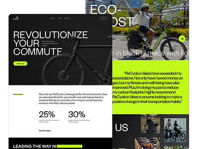Re-cycle Landing Page appdesigninspiration appuserexperience bicycle bike uidesign swiss design ui