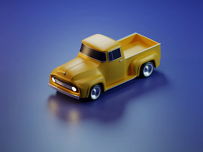 Low-poly Ford F100 Truck 3d 3d car 3d model animation automobile automotive blender car classic ford loop low poly 3d lowpoly particles render truck vintage yellow
