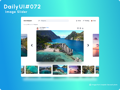 Daily UI Challenge #072 || Image Slider branding dailyui design graphic design iillustration illustration logo ui vector web design