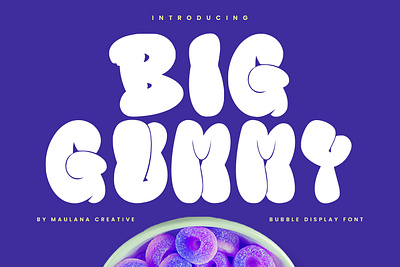 Big Gummy Bubble Decorative Display Font animation branding design font fonts graphic design illustration logo nostalgic