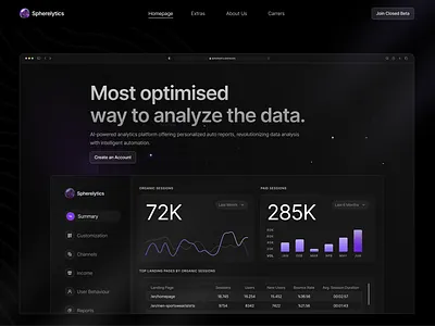 Landing Page - Spherelytics Website analytics hero design home page landing landing page ui design web design webdesign website website design website ui