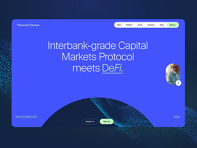 Meet SecuredFi | Fintech Webdesign 3d banking finance fintech particules web webgl