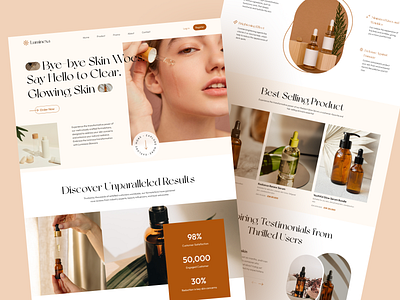 Beauty Skincare - Landing Page app appdesign beauty design e commerce exploration landingpage redesign skincare ui uiux uiux design ux webdesign