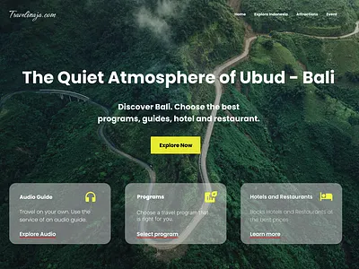 Simple Travel Website graphic design ui
