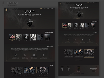 Coal website landing page coal dark design figma fire landing persian ui ux website