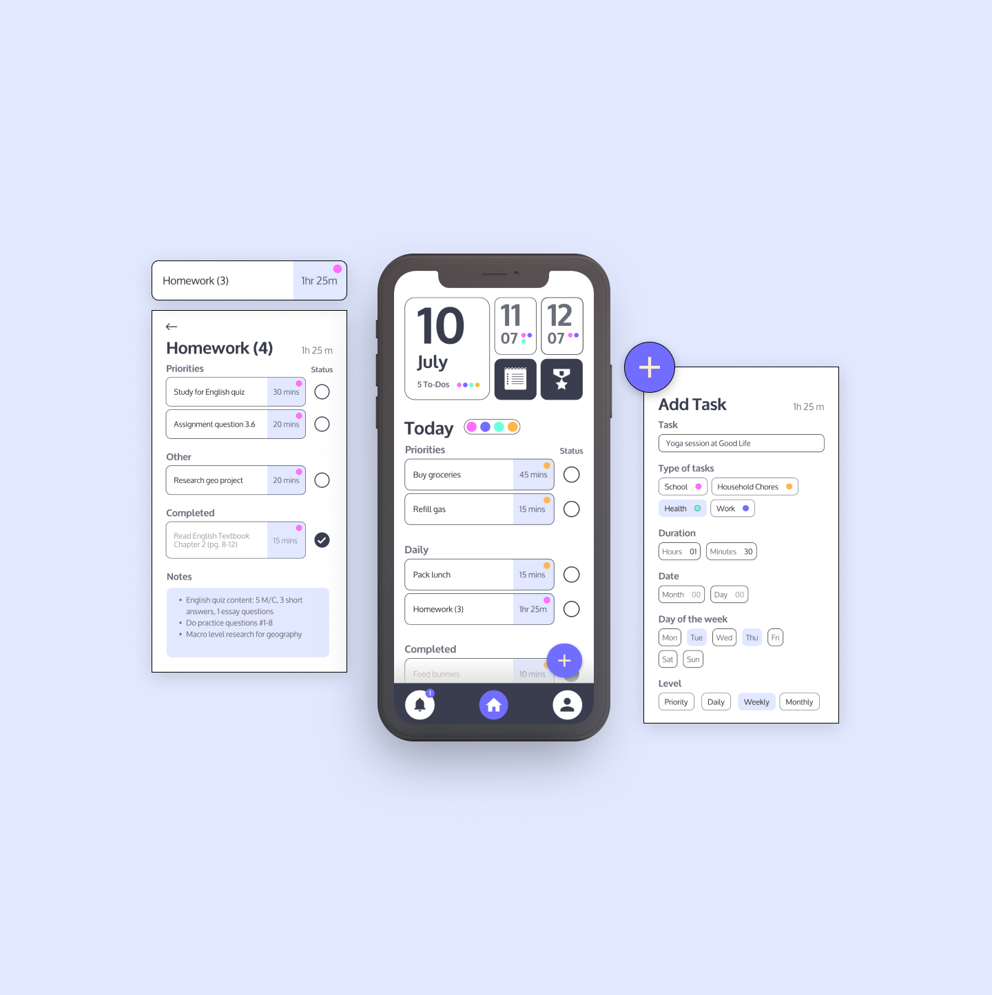 Task Management App calendar design graphics mobile app task management app ui ux