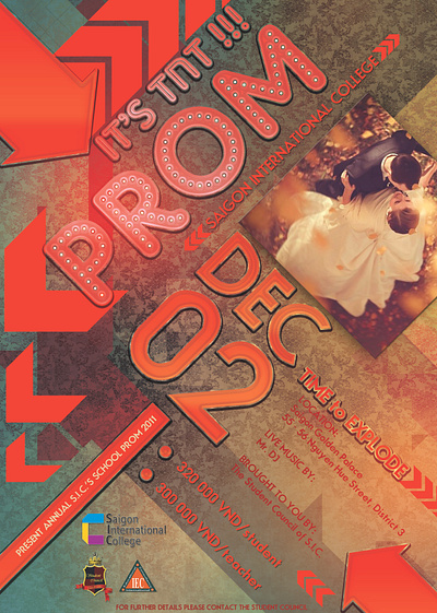 Poster for Saigon International College's Prom design graphic design illustration poster typography