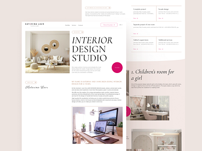 Design concept for an interior design studio design landing page ui visual design webdesign