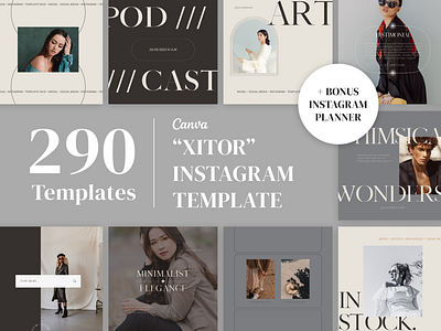 Xitor - Aesthetic Instagram template canva design canva template design illustration instagram instagram post instagram stories instagram template ui