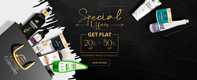 Special offer banner design for a cosmetic website 3d effect bag banner black branding cosmetic design discount face figma golden graphic design mockup offer photoshop products sale skincare special ui