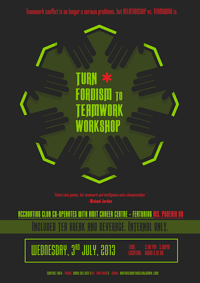 Poster for RMIT Accounting Club's Teamwork Workshop design graphic design illustration poster vector