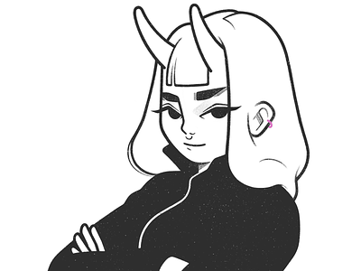 details / girl black and white cartoon character character design comic details drawing fantasy girl illustration line magic minimal monochrome procreate simple