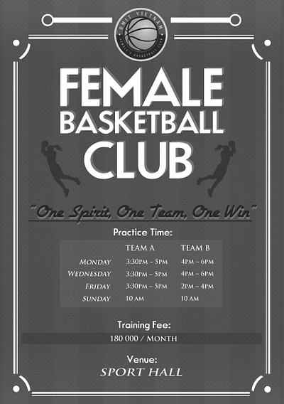 Poster for RMIT's Female Basketball Club design graphic design illustration poster typography vector