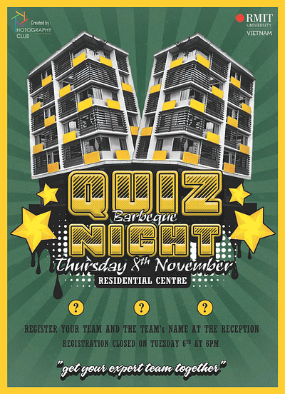 Poster for RMIT's Quiz Night design graphic design illustration poster typography vector