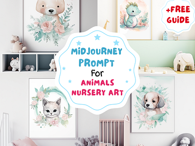 Ai Generated Nursery Art ai art ai artist ai prompt branding clip art design graphic design illustration midjourney midjourney prompt