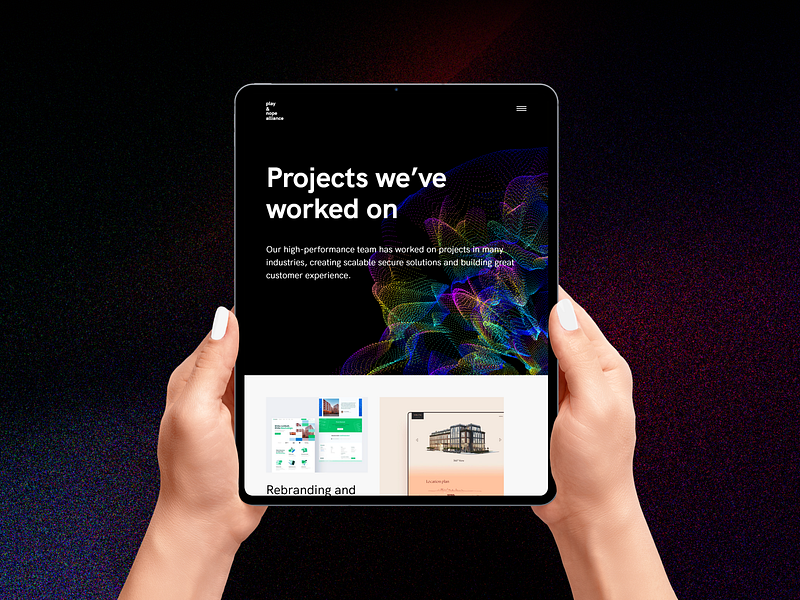 PLAY & NOPE Alliance - Our Work alliance dark design minimal space web webdesign webpage