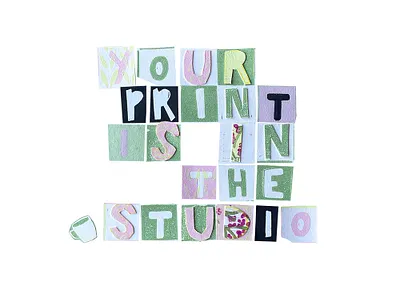 Your print is in the studio... branding design graphic design illustration linoprint typography