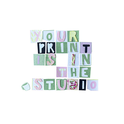 Your print is in the studio... branding design graphic design illustration linoprint typography