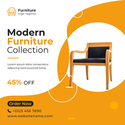 Modern Furniture brand offer branding graphic design ui