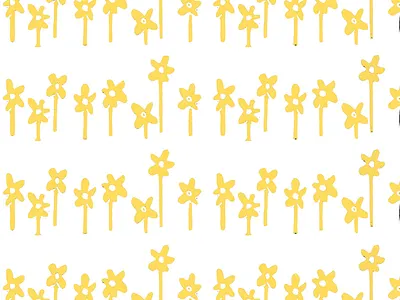 Yellow Florals design floral graphic design illustration linoprint printmaking repeat pattern