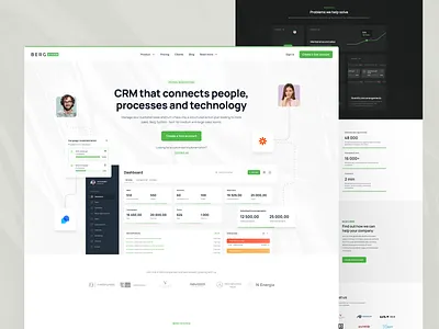 Berg System art business card clean color crm design figma graphic design marketing minimal sales simple system technology ui uiux ux web website