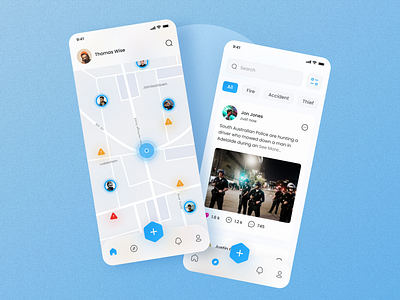 Live Safe Social App citizen creative crime feed friends google map graphic design map mobile app mobile ui news product design safety safety app social media story ui ux visual design website