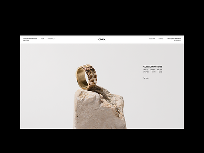Oden. Jewellery Issue 124 desktop e commerce ecommercce home homepage jewellery layout modern product photography sans serif store ui ux web webdesign