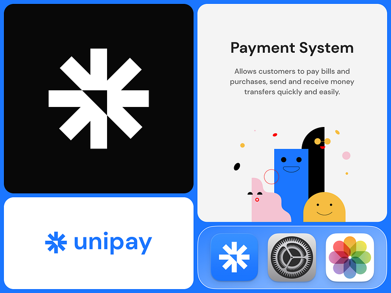 Unipay - Logo design for the digital payment system brand guideline brand identity branding branding design graphic design logo logo design logobook logotype visual identity