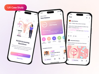 iTHREOS - Empowering Women with PCOS android app appointment appointment booking dashboard design doctor app ecommerce ios app ithreos medical mobile app pcos period cycle shop ui ui design ui ux ux womens