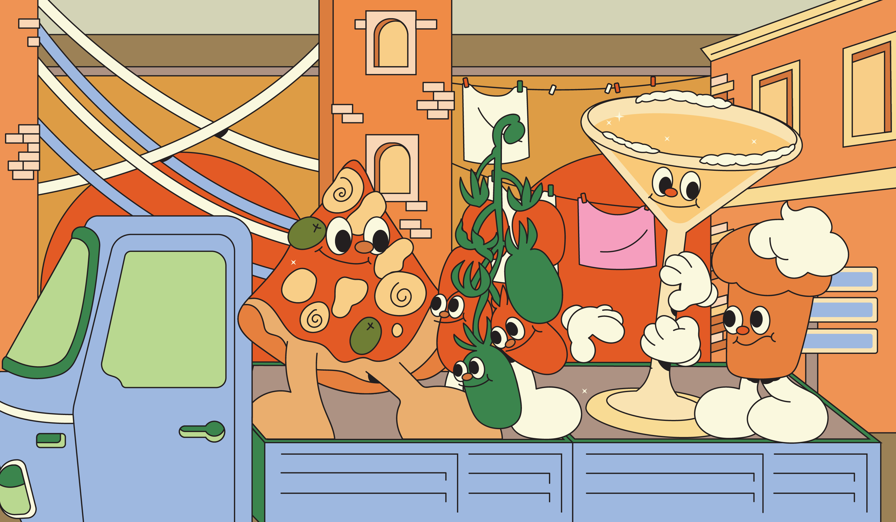 Naples for zencheff character design characters design flat italian food pizza