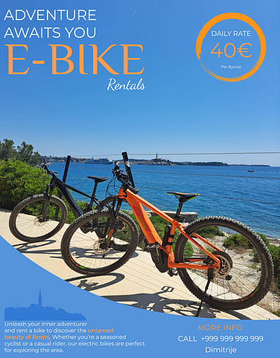 e-Bike rent flyer bike bike rent bycicle e bike e bike rent flyer graphic design rent rentals