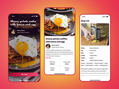Recipes app challenge cook cooking dailyui dailyui040 design mobile mobile app recipes ui