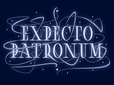 Patronus spell design illustration lettering letters magic