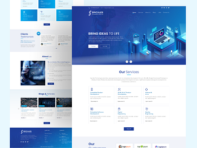 Spicules Home Page - IOT Services branding development figma graphic design technologies ui uidesign uiux ux uxdesign websitedesign