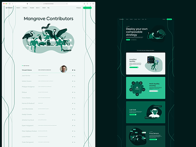Mangrove Website Subpages brand assets branding chain crypto cryptocurrency decentralized design dex jungle mangrove programmable subpage ui webdesign