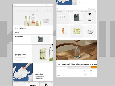 Kinfill redesign homepage blocks branding ecommerce fashion geo graphic design homepage interface modern retail typography ui ux