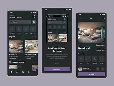 RealEstate App font graphic design images layout realestate showcase ui ux