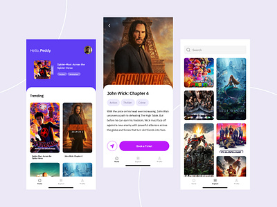 Movie App | Mobile App UI cinema design inspiration mobile app movie movie app product design ui ui ux ui design uidesign uiux user experience ux design