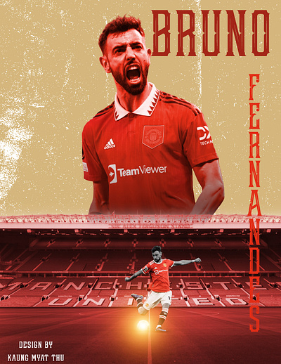 Sport poster of Bruno Fernandes creative graphic design poster