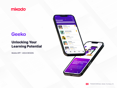 Geeko - Mobile APP - UX/UI DESIGN design e learning education mobile app ui